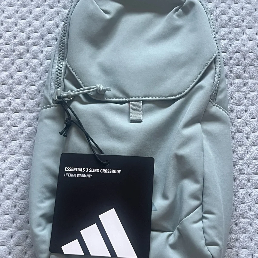 Adidas  Women’s Essentials 3 Sling Crossbody Bag Adjustable Strap | Sage Green - Picture 2 of 12